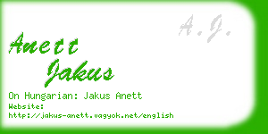 anett jakus business card